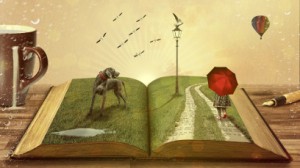 Storytelling lernen mit Pixar heißt auch verschiedene Wege des Erzählens auszuprobieren. Hier ist ein aufgeklapptes Buch zu sehen, in dem die gezeichneten Figuren lebendig werden.