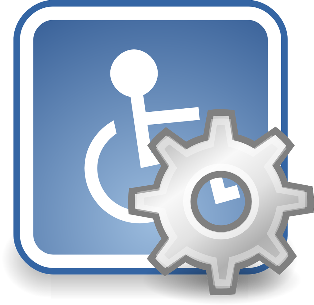 Rollstuhl-Symbol für mehr Barrierefreiheit bei den Einstellungen