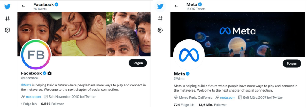Präsentation des Metaverse auf Twitter