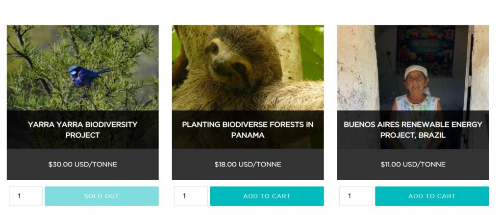 Onlineshop Projekte zur Klimakompensation